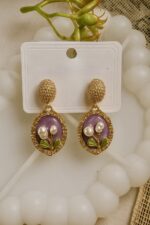 Elegant Floral Pearl Drop Earrings