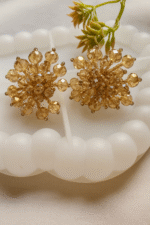 Elegant Beaded Floral Stud Earrings