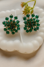Elegant Beaded Floral Stud Earrings - Image 5