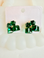 Geometric Crystal Cluster Earrings - Image 2