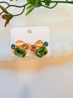 Elegant Gemstone Cluster Stud Earrings - Image 2