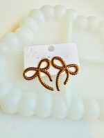 Elegant Bow Knot Beaded Earrings