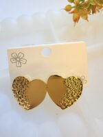 Textured Heart Stud Earrings