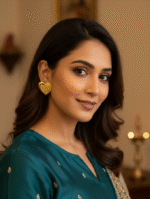 Textured Heart Stud Earrings - Image 2