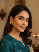 Elegant Gold Bow-Shaped Earrings - Image 2