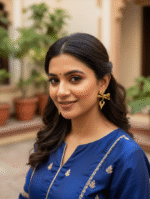 Gold Heart & Bow Drop Earrings - Image 2