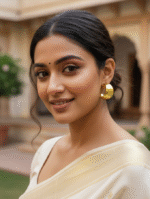 Golden Crescent Hoop Earrings - Image 2