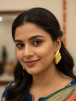 Gold Plated Quilted Drop Earrings - Image 2