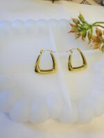 Modern Geometric Gold Hoop Earrings