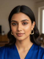 Modern Geometric Gold Hoop Earrings - Image 2