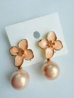 Floral Pearl Drop Earring - Image 6