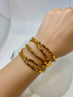 Golden Spiral Twist Bangles - Image 2