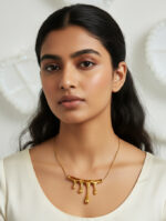 Molten Gold Drip Statement Necklace - Image 2