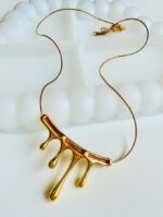 Molten Gold Drip Statement Necklace