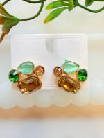 Elegant Gemstone Cluster Stud Earrings - Image 4